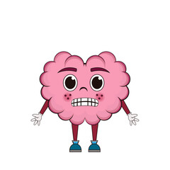 Isolated cartoon of a shivering brain