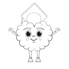 Isoalted cartoon of a graduate brain