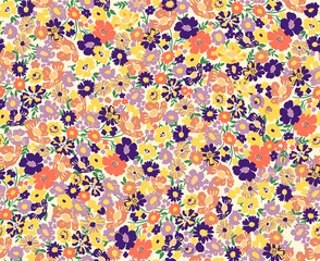 Floral liberty pattern. Plant background for fashion, tapestries, prints. Modern floral design perfect for fashion and decoration