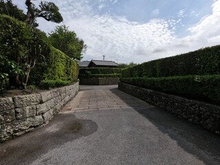 知覧の武家屋敷地区の道、鹿児島