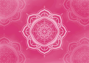 エンジ水彩背景の曼荼羅シンボル壁紙