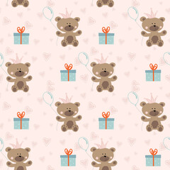 seamless background with teddy bears