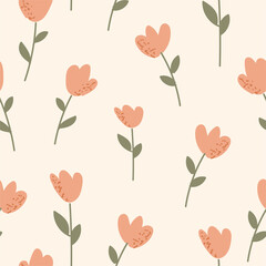 seamless pattern with pink roses