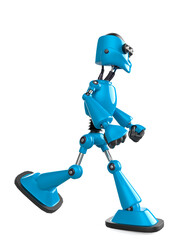 nice robot is walking side view