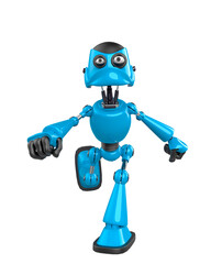 Fototapeta premium nice robot is walking very sad