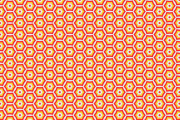 Red and yellow background pattern with  Honeycomb style.