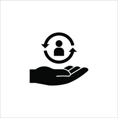 care customer icon, total inclusive service vector illustration on white background. color editable