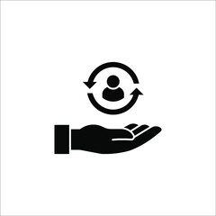 care customer icon, total inclusive service vector illustration on white background. color editable