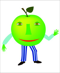 An Appleman as a logo for a juice concept. Vector illustration.