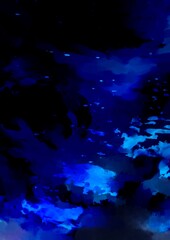 Fototapeta na wymiar 青の幻想的な深海のテクスチャ背景