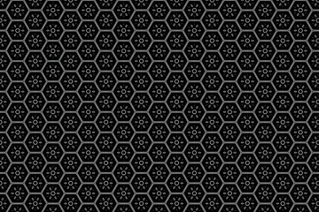 black and white seamless pattern. seamless pattern with hexagon. hexagons geometric seamless pattern. Hexagonal cell texture.  Honeycomb pattern.