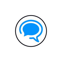 Creative chat icon in circle vector