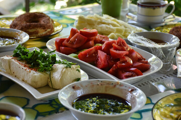 many kinds of breakfast products on the table
