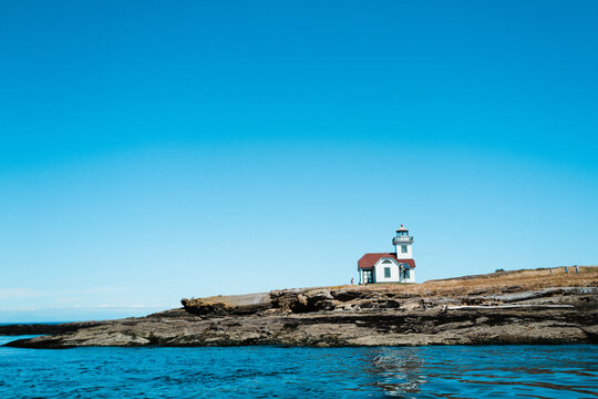 The Patos Island Lighthouse in the San Juan Islands, Washington, USA