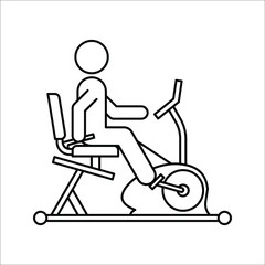 Fototapeta premium Exercise bike flat vector illustration. fitness icon.Pictogram for web on white background.