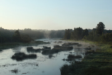 misty morning on the river