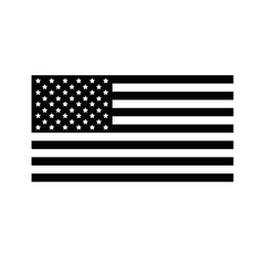 Vector flat black the USA American flag isolated on white background