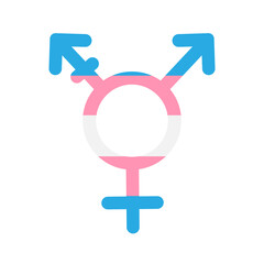 Vector flat trans transgender transsexual flag symbol isolated on white background