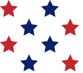 Vector seamless pattern of flat American USA flag stars isolated on black background
