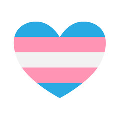 Vector flat transsexual transgender lgbt flag heart isolated on white background