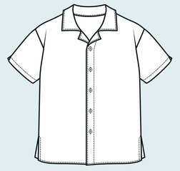 Technical drawing of shirts for boys. Shirt Flat Sketch.  vector