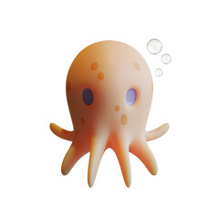 Octopus 3D Rendering Illustration