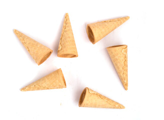 ice cream cones on white background