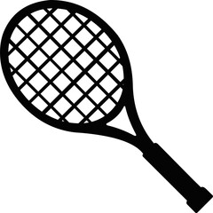 Vector illustration of tennis racket silhouette