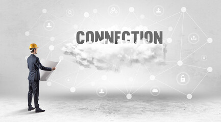 Engineer working on a social media concept
