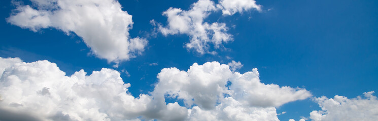 Naklejka na ściany i meble Amazing panorama blue sky background with tiny clouds. 
