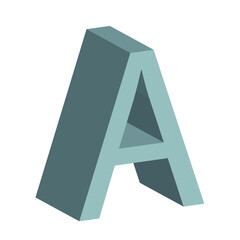 3d letter A simple clip art vector illustration