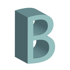 3d letter B simple clip art vector illustration