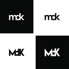 mdk lettering initial monogram logo design set