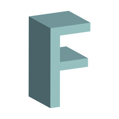 3d letter F simple clip art vector illustration