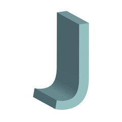 3d letter J simple clip art vector illustration