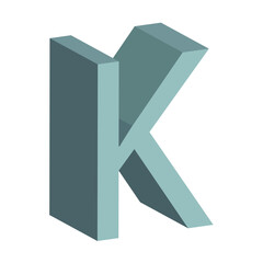 3d letter K simple clip art vector illustration