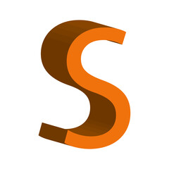 3d letter S simple clip art vector illustration