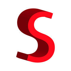 Fototapeta premium 3d letter S simple clip art vector illustration