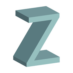 3d letter Z simple clip art vector illustration