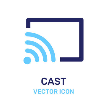 Screen Cast Icon Vector Illustration For Web Site Or Mobile App.
