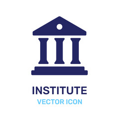 Institute, building icon vector illustration