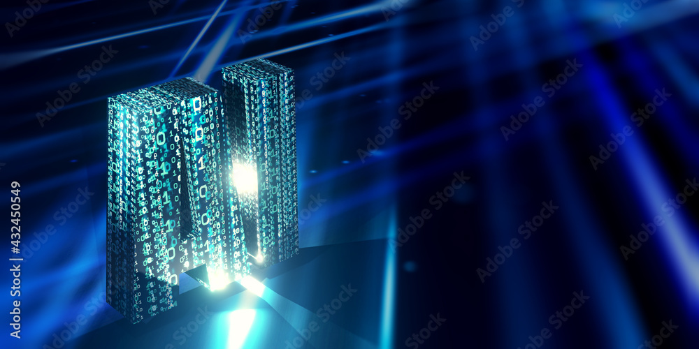 Poster ai artificial intelligence background image network digital computer technology 3d illustration
