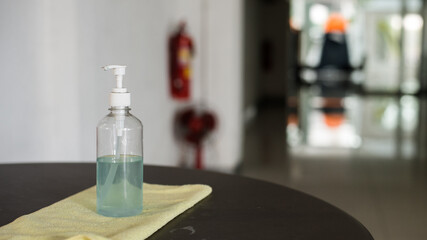 hand sanitizer gel to wash hands for flu virus prevention