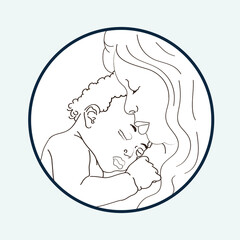 Baby sleeping in mother's arms drawing.