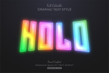 Holographic Glow Gradient Editable Text Effect Font Style