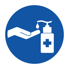 Mandatory symbols Use hand sanitizer to clean your hands. Vector illustration