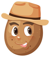 Potato cartoon character with facial expression