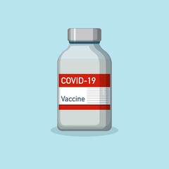 Covid-19 Vaccine bottle isolated