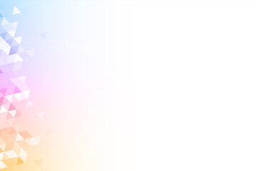 Fototapeta na wymiar 三角の白ベースグラデーション背景 Abstract colorful background with gradient triangles gradation