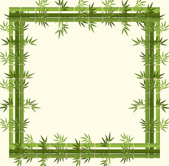 Empty banner with green bamboo frame